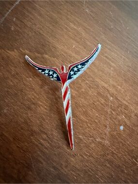 Patriotic Angel Wing Enamel Pin - Red, White & Navy